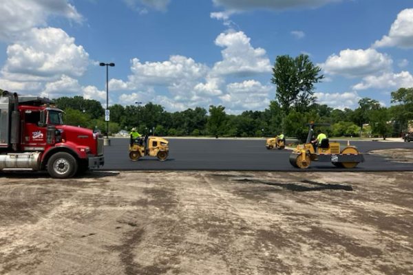 Commercial parking lot paving project by Total Asphalt Paving Inc.